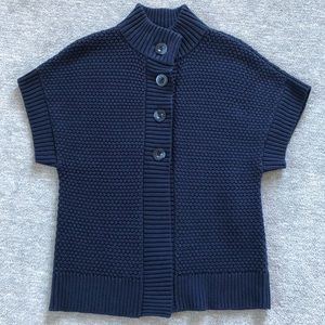 Knitted By Bass Navy Blue Chunky Knit Button Cardigan